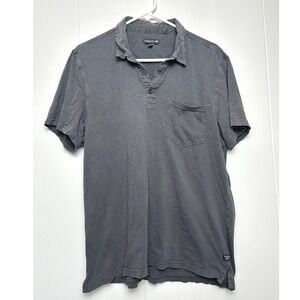 TOAD&CO Shirt Mens L Polo Gray Short Sleeve 100% Cotton